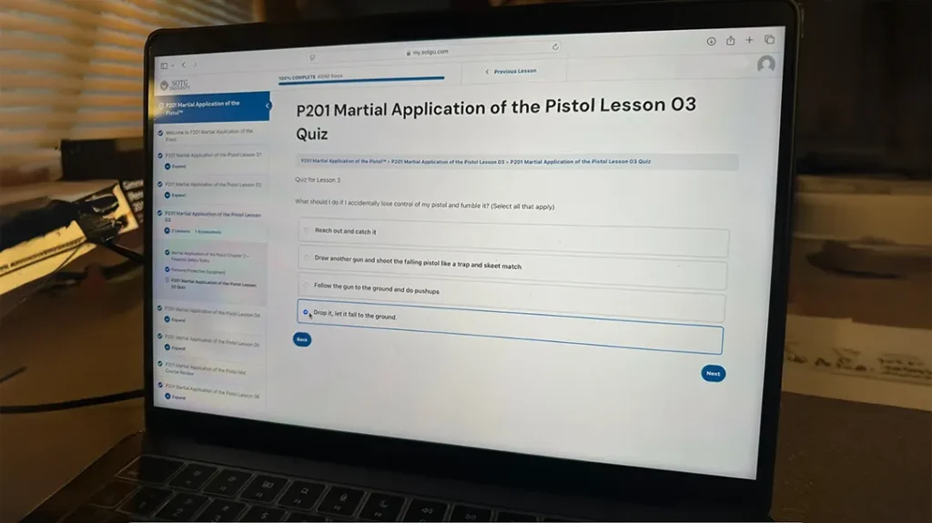 The multiple-choice quiz after each lesson was a great way to see if you actually understood the topics or needed to go back and reread a section.