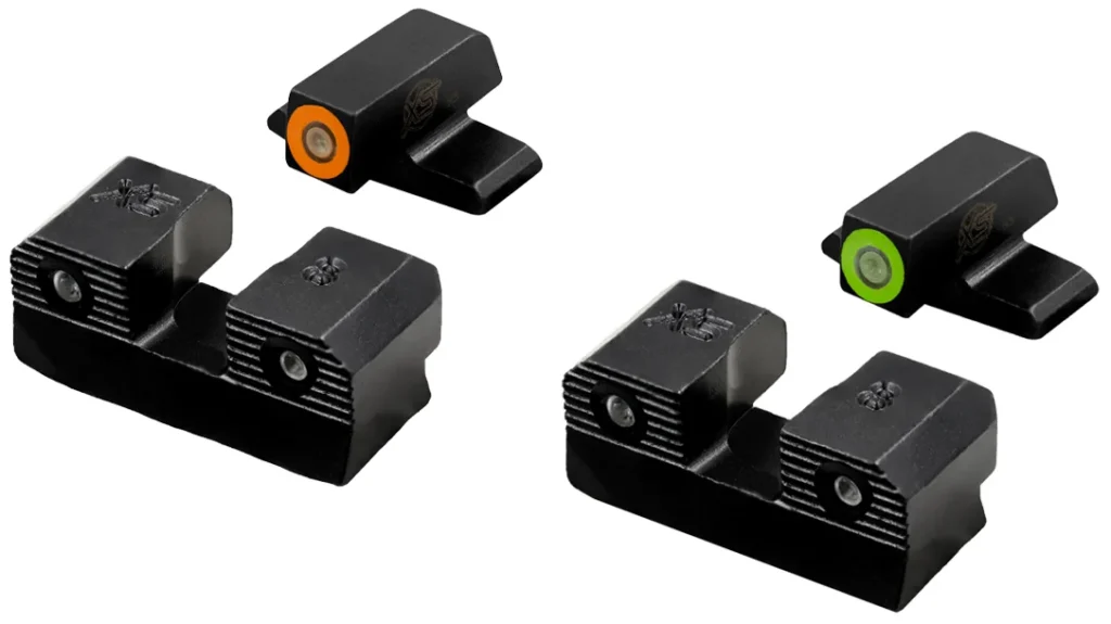 The sights are available in orange or green.