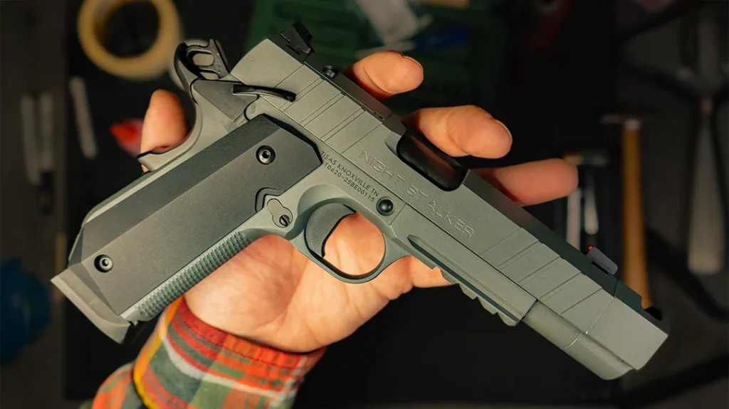 The thumb safety has a large, positive ledge—easy to ride, easy to disengage, and secure when engaged.