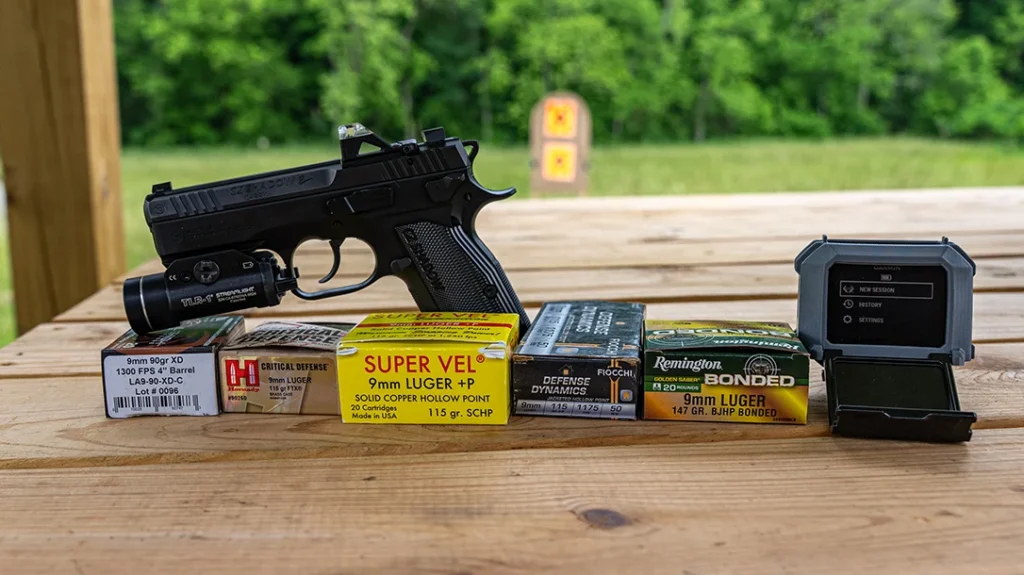 The author is amazed to see one firearm group different types of ammunition all well.