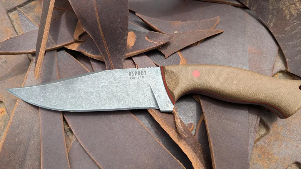 The Osprey Ferox Combat Bowie sliced through thick leather like paper sheets in the most satisfying way.