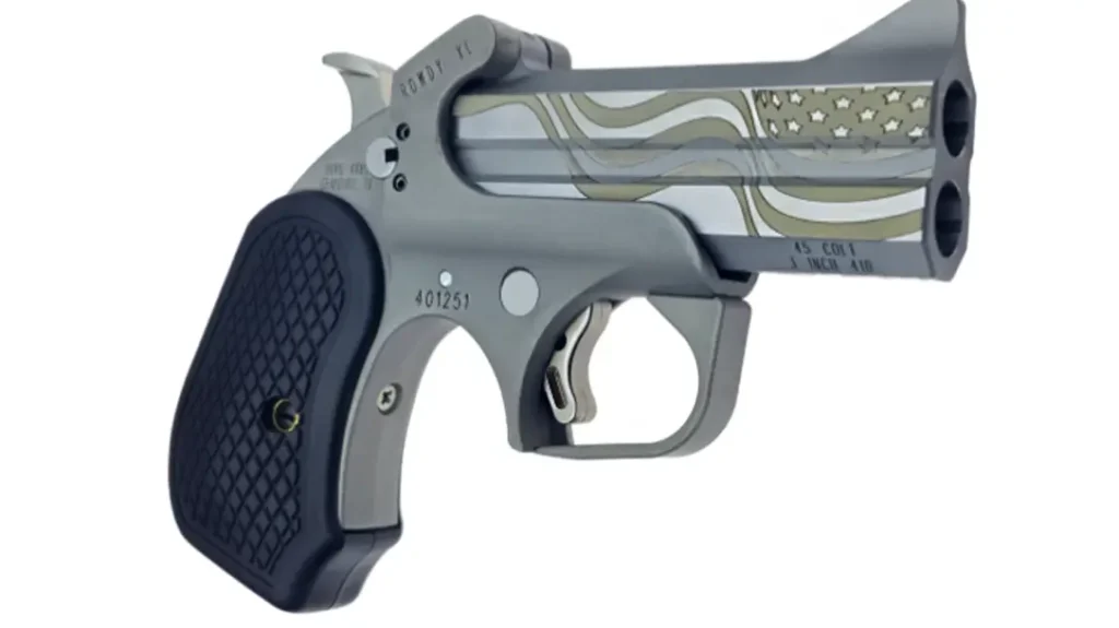 The Bond Arms Rowdy XL Flag Package is a compact backup gun option.