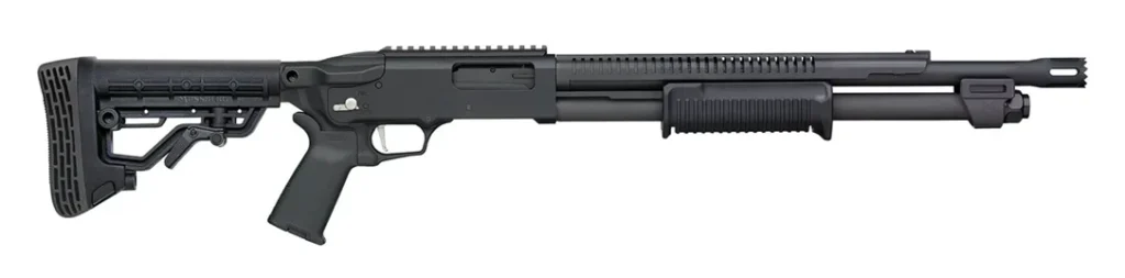 The Mossberg 590R home defense shotgun.