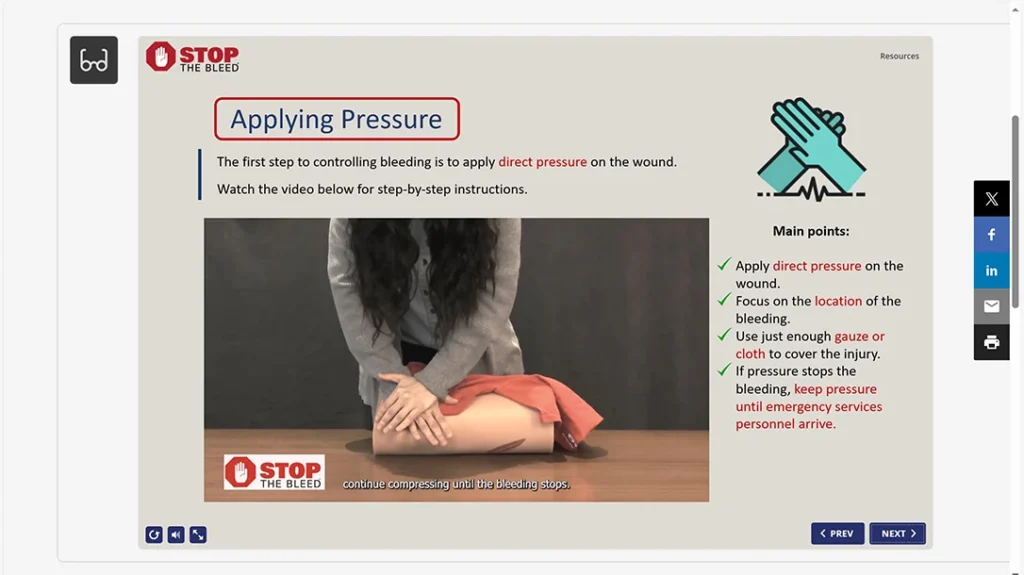 Stop the Bleed: Apply pressure screenshot.