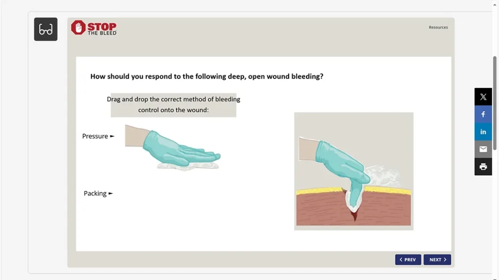 Pack the wound screenshot.