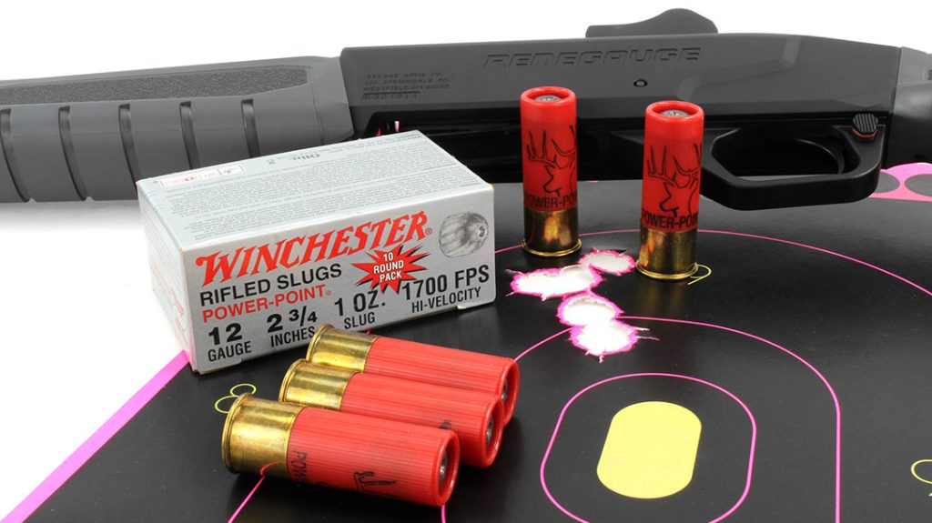 The author opted to test it for accuracy at 25 yards with Winchester's Super-X Rifled Power-Point slugs.